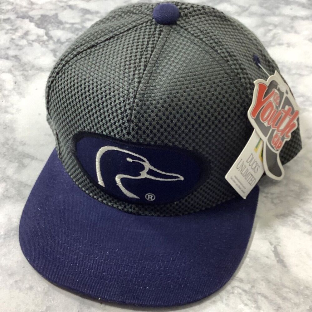 Ducks Unlimited Hat Cap Youth Blue Gray Adjustable New With Tags